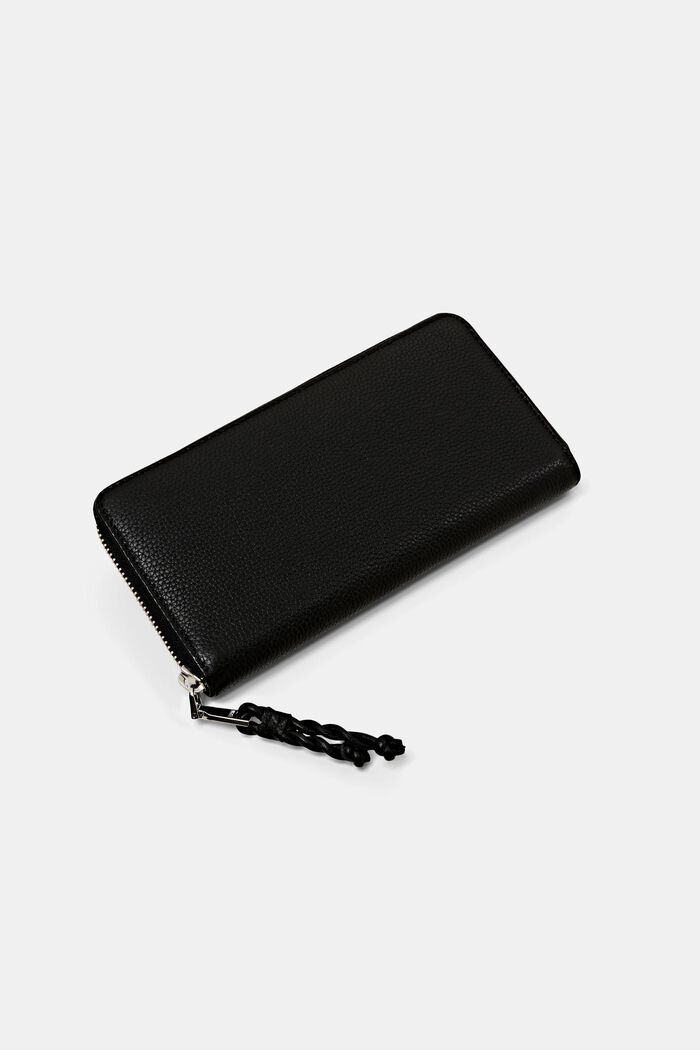 Stor plånbok i skinn med dragkedja runtom, BLACK, detail image number 1
