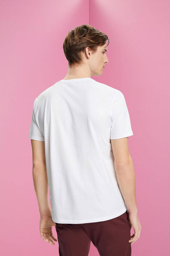 Bomulls-T-shirt med tryck, WHITE, detail image number 3