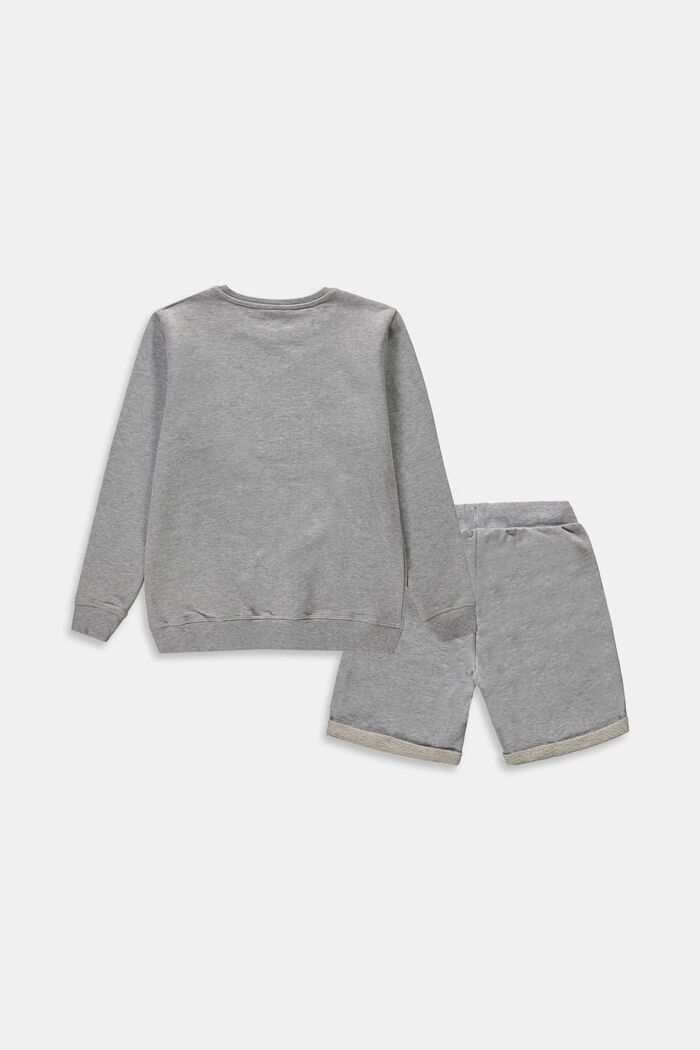 Set: tröja och shorts, 100% bomull, PASTEL GREY, detail image number 1