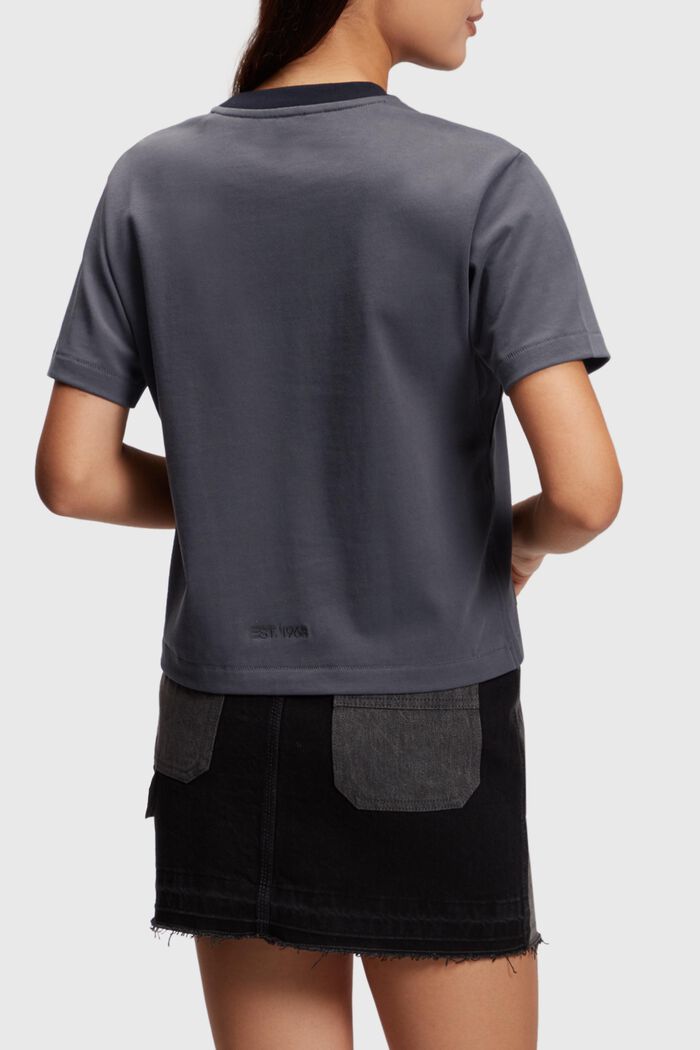 T-shirt i boxig modell, kraftig jersey, DARK GREY, detail image number 1