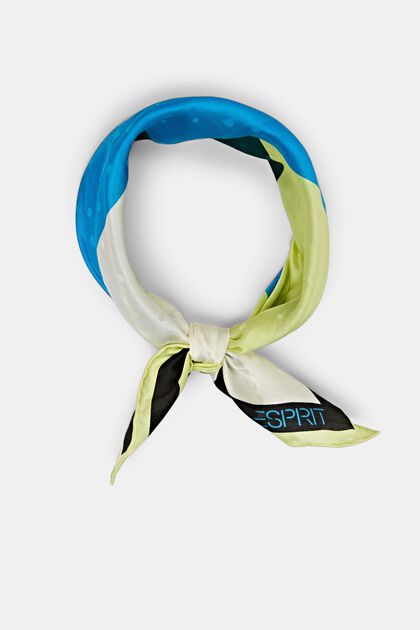 Fyrkantig mönstrad scarf i silkesblandning