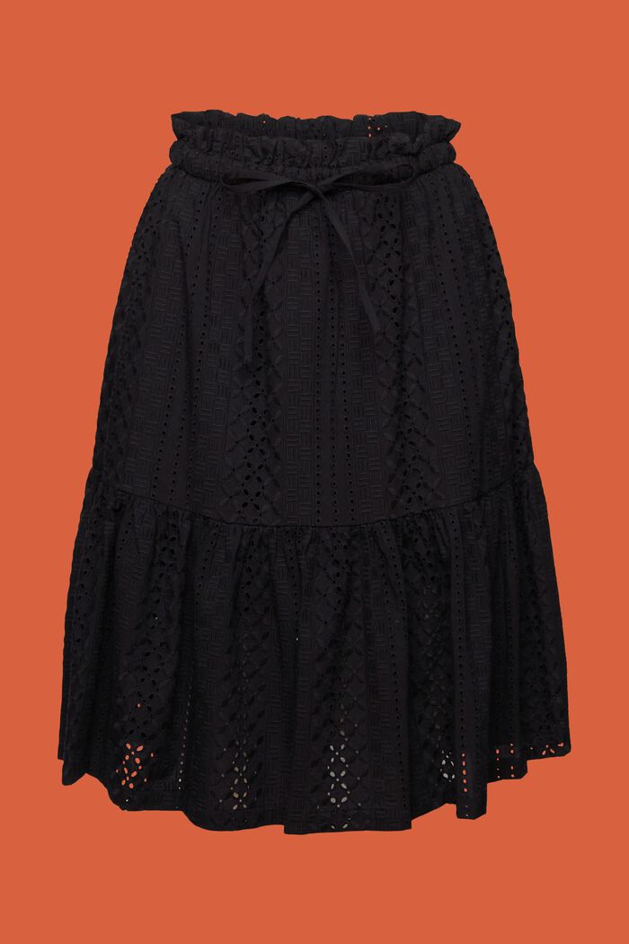 Broderad kjol, LENZING™ ECOVERO™, BLACK, detail image number 6