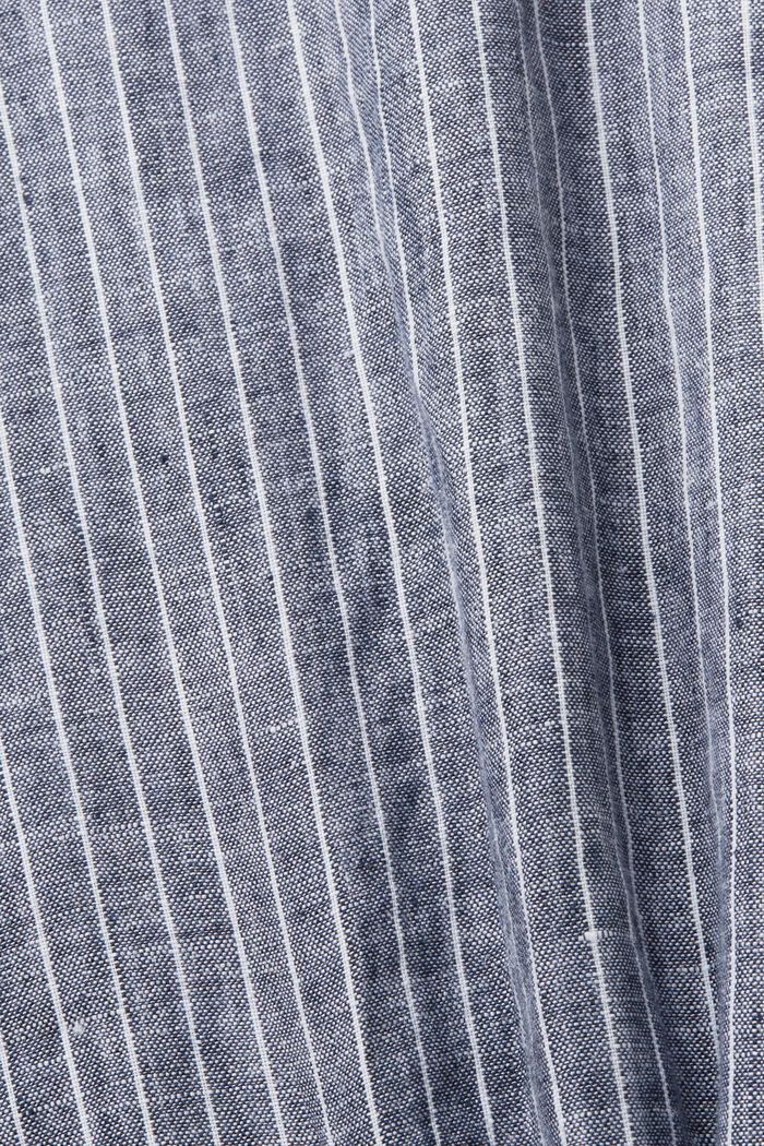 Randig skjorta, 100% linne, NAVY, detail image number 4