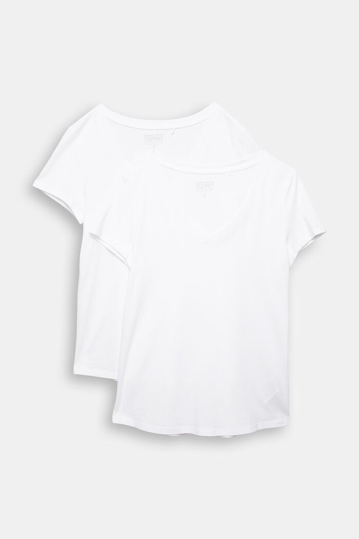 T-shirt i 2-pack av ekobomullsmix, WHITE, detail image number 8