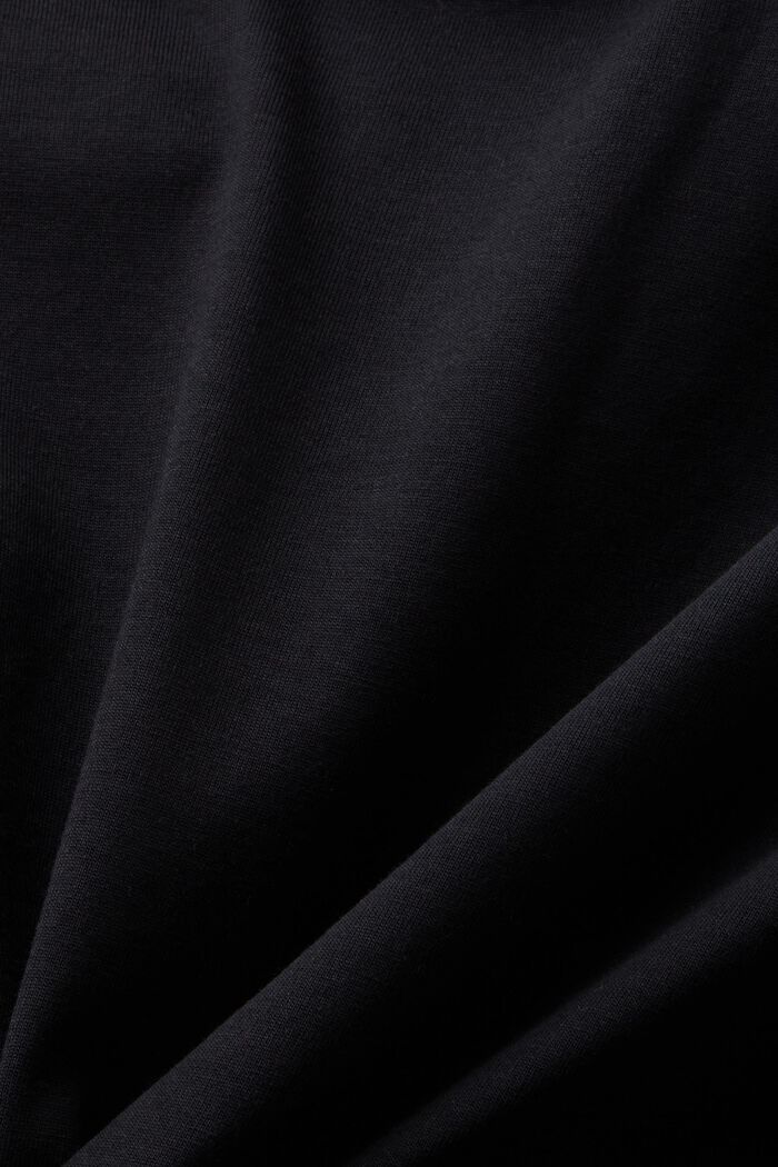 T-shirt i pimabomull av jersey med rund ringning, BLACK, detail image number 4