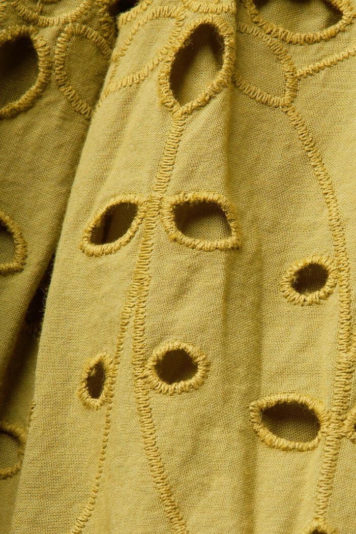 Hålbroderad minikjol, 100 % bomull, PISTACHIO GREEN, detail image number 5