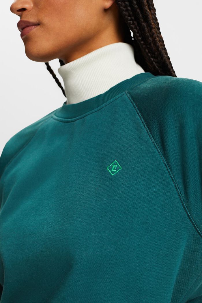 Sweatshirt med logo, EMERALD GREEN, detail image number 1