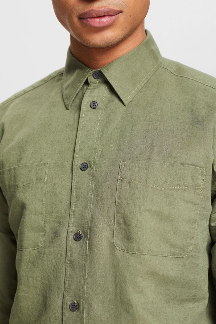 Långärmad skjorta, LIGHT KHAKI, detail image number 3