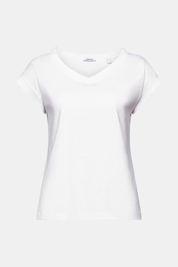 V-ringad T-shirt, WHITE, detail image number 5