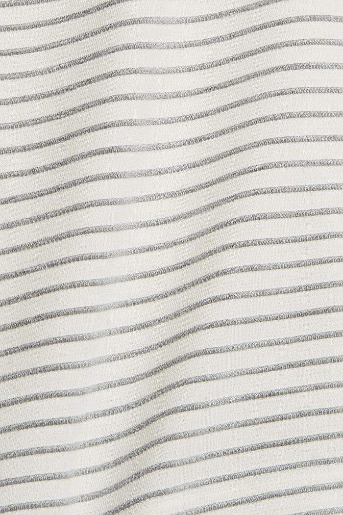 Långärmad topp med 3D-randmönster, OFF WHITE, detail image number 4