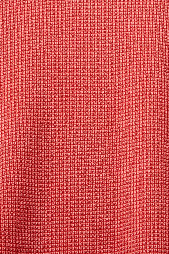 Rundringad baströja, 100% bomull, CORAL RED, detail image number 4