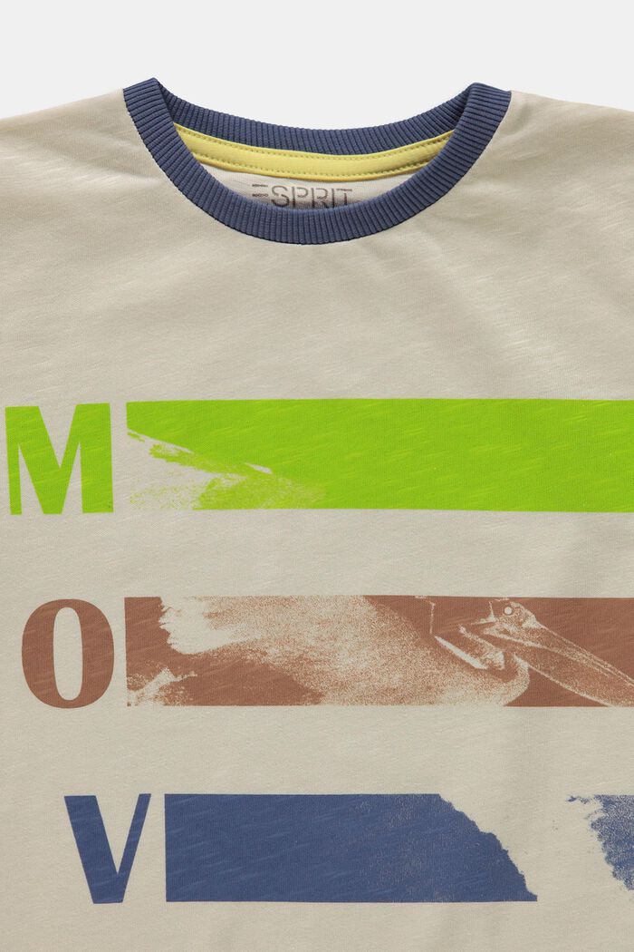 T-shirt med tryck, 100% bomull, CREAM BEIGE, detail image number 2