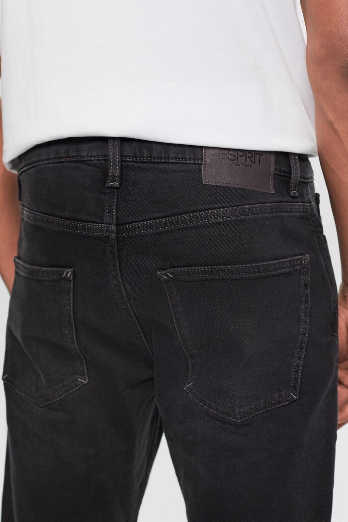 Smala jeans med medelhög midja, BLACK DARK WASHED, detail image number 4