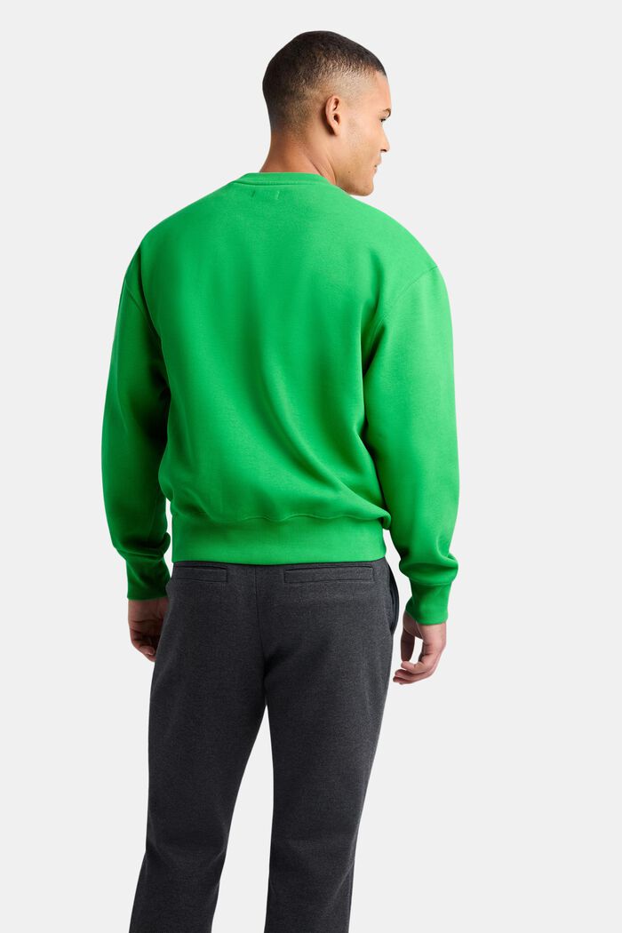 Unisex-sweatshirt i bomullsfleece med logo, GREEN, detail image number 3