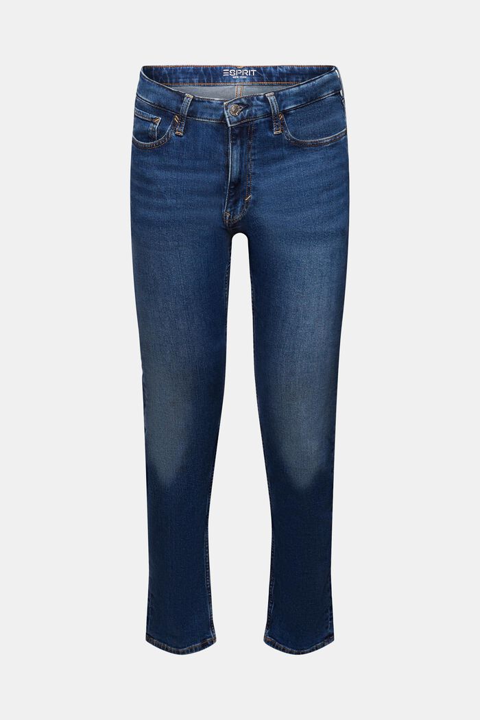 Raka jeans med medelhög midja, BLUE MEDIUM WASHED, detail image number 6
