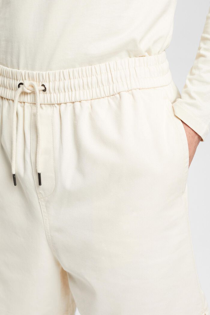 Shorts i ren bomull med tryck bak, CREAM BEIGE, detail image number 2