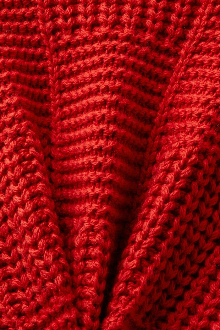Grovstickad tröja med sjalkrage, DARK RED, detail image number 5