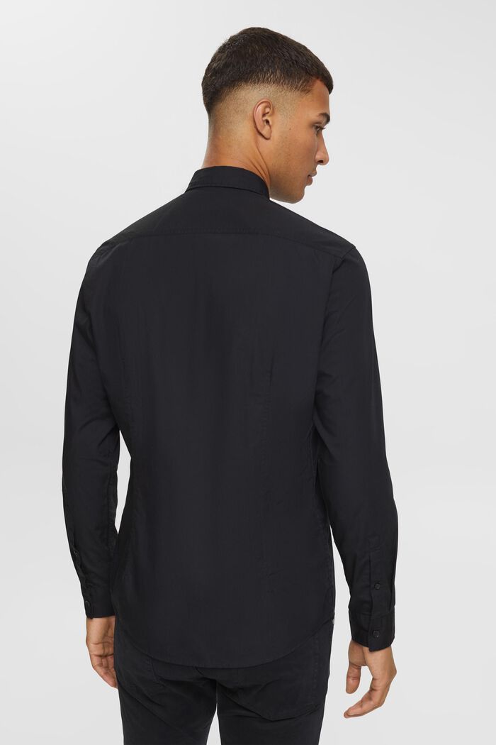 Hållbar bomullsskjorta med smal passform, BLACK, detail image number 3