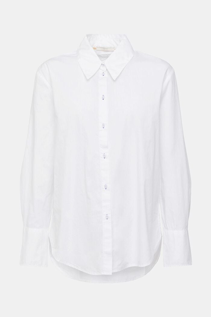 T-shirt i skjortbluslook, WHITE, overview