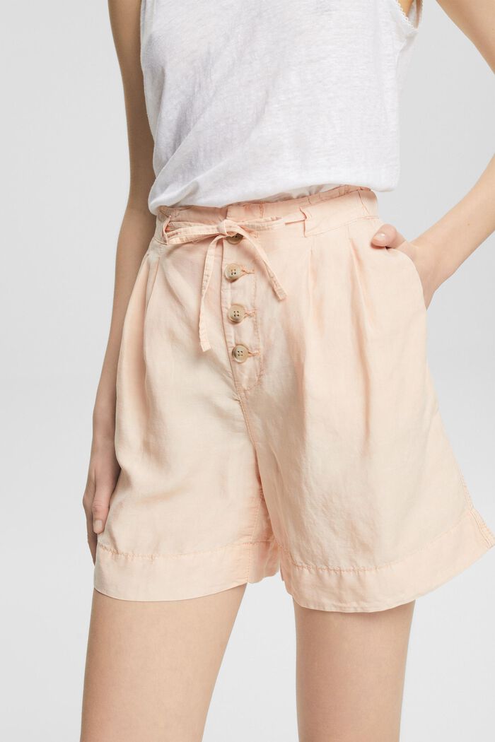 Med linne: shorts med knappgylf, NUDE, detail image number 4