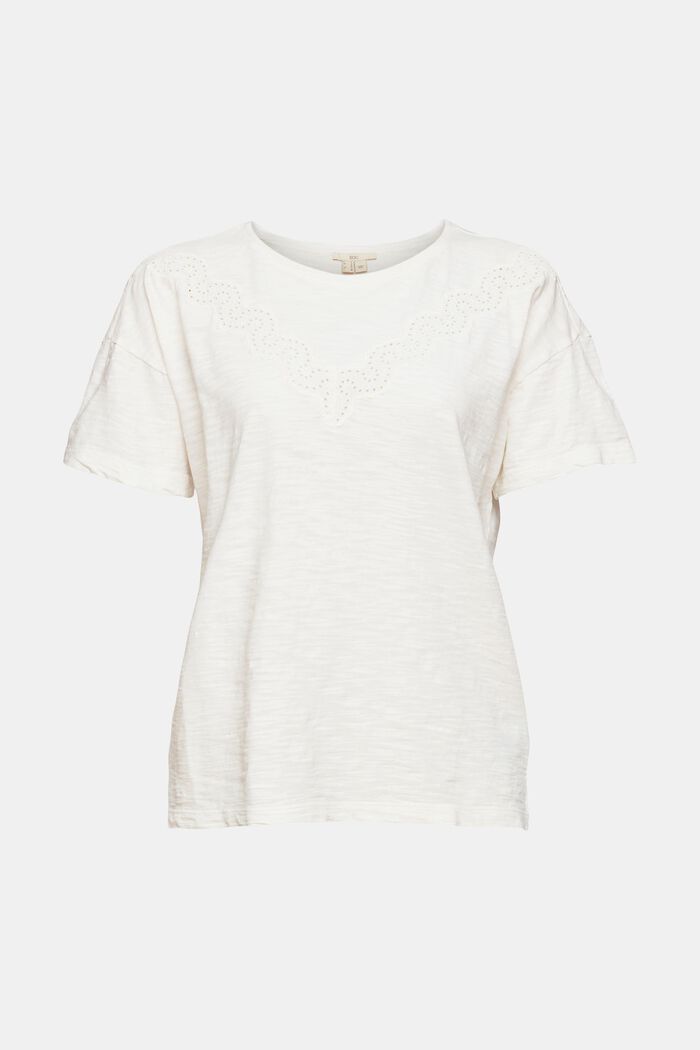 T-shirt med hålspets, OFF WHITE, overview