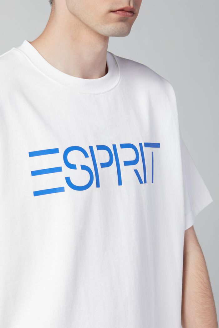 T-shirt med logotryck i unisexmodell, WHITE, detail image number 4