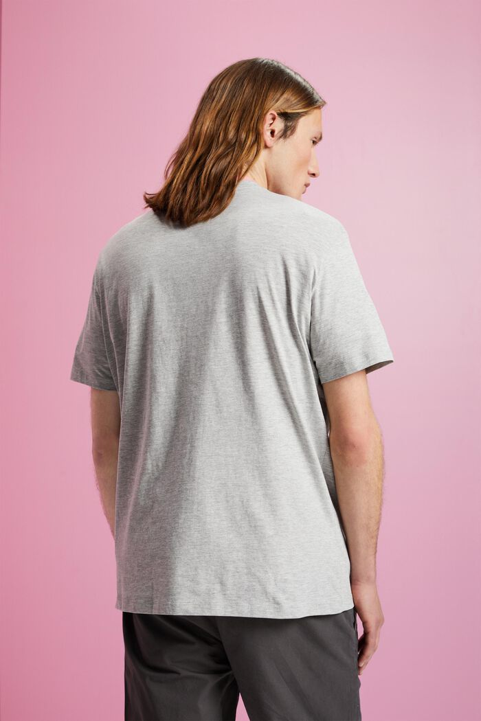 T-shirt i bomullsblandning med tryck, LIGHT GREY, detail image number 3