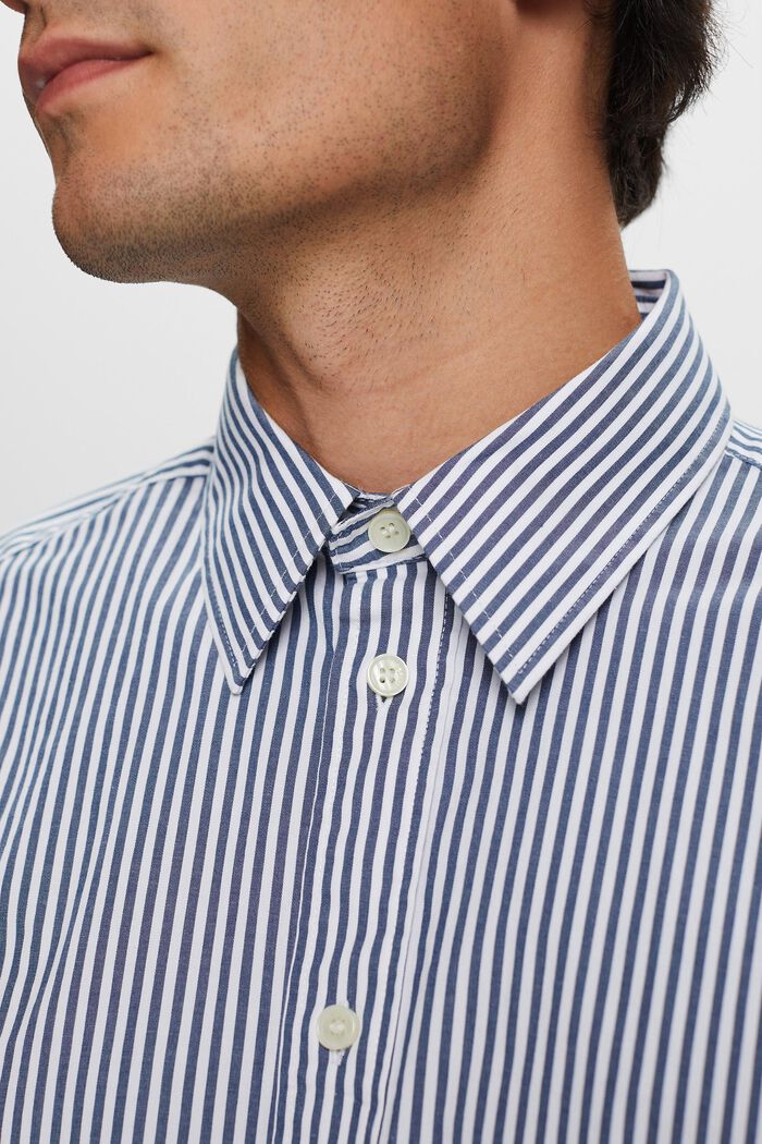 Randig skjorta i bomullspoplin, GREY BLUE, detail image number 1