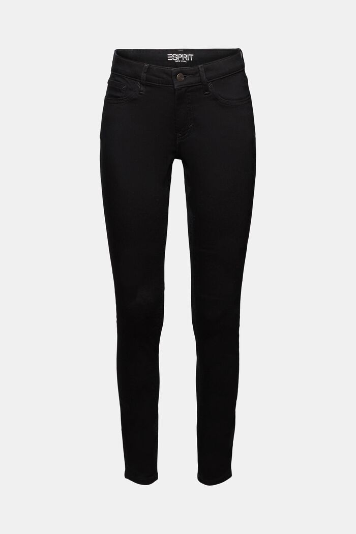 Skinny-jeans med mellanhög midja, BLACK RINSE, detail image number 6