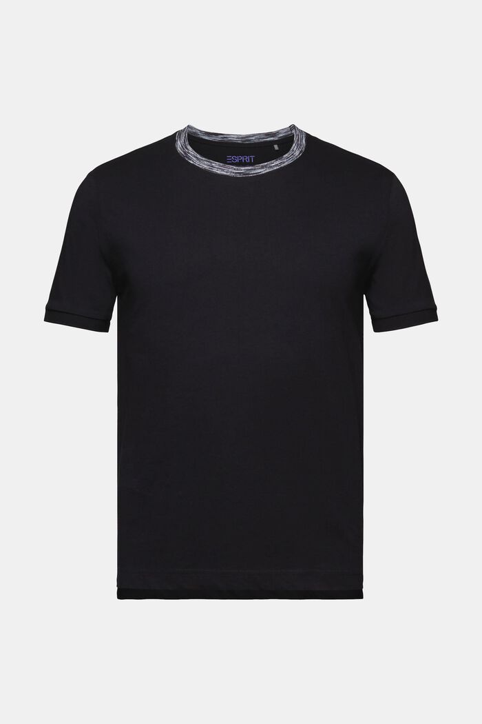 T-shirt med melerad effekt, BLACK, detail image number 5
