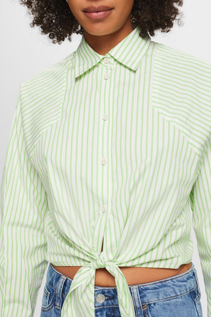 Randig skjorta med knytning fram, CITRUS GREEN, detail image number 3