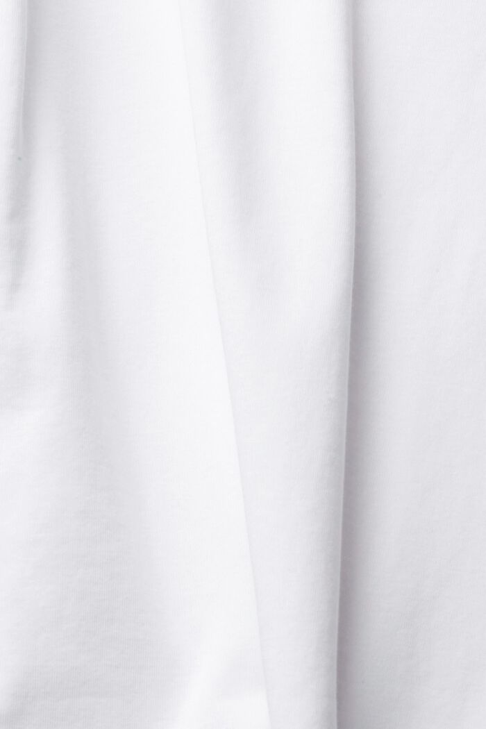 T-shirt med uppvikta ärmslut, ekologisk bomull, WHITE, detail image number 1