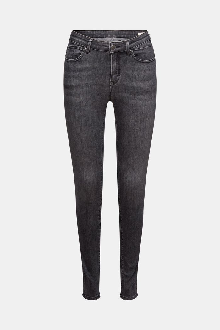 Skinny-jeans med mellanhög midja, GREY DARK WASHED, detail image number 2