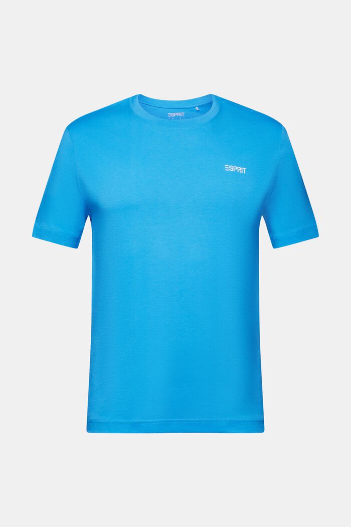 T-shirt i bomullsjersey med logo, BLUE, detail image number 6
