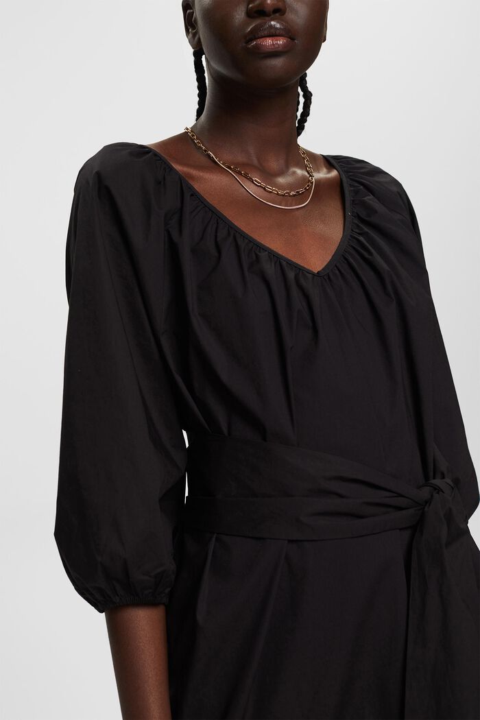 Klänning med brett knytskärp, BLACK, detail image number 3