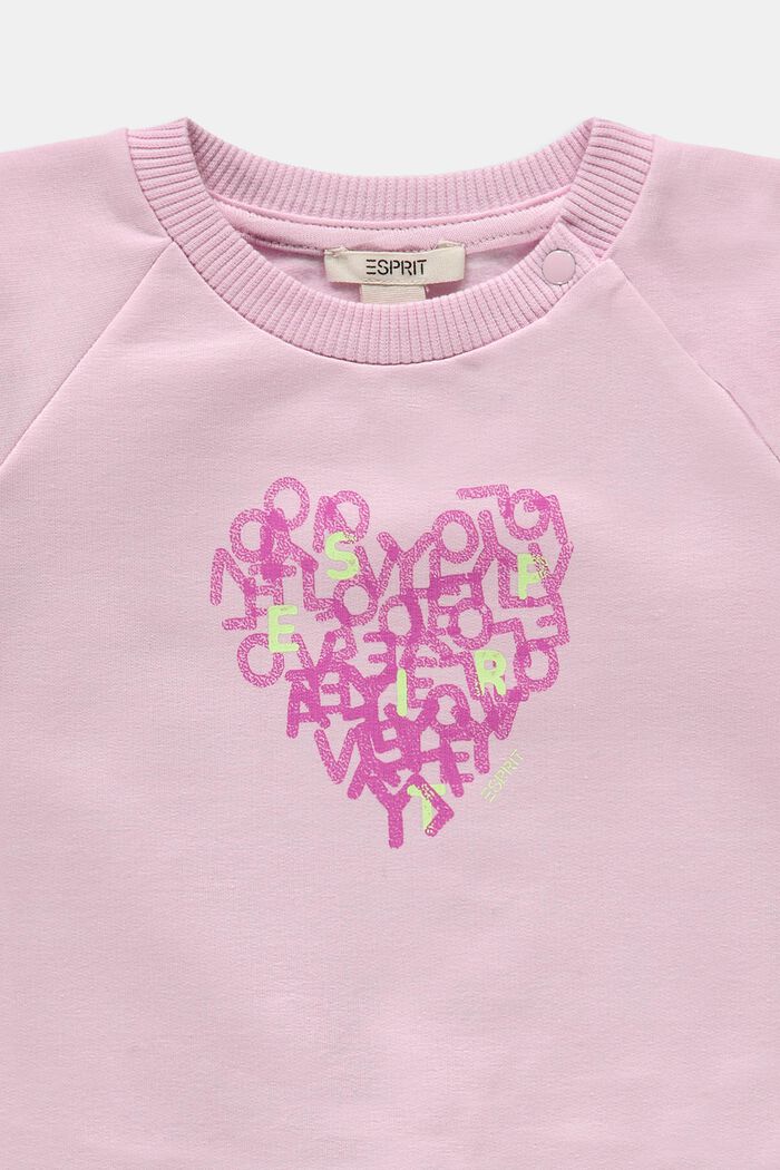 Sweatshirt med hjärttryck, PASTEL PINK, detail image number 1