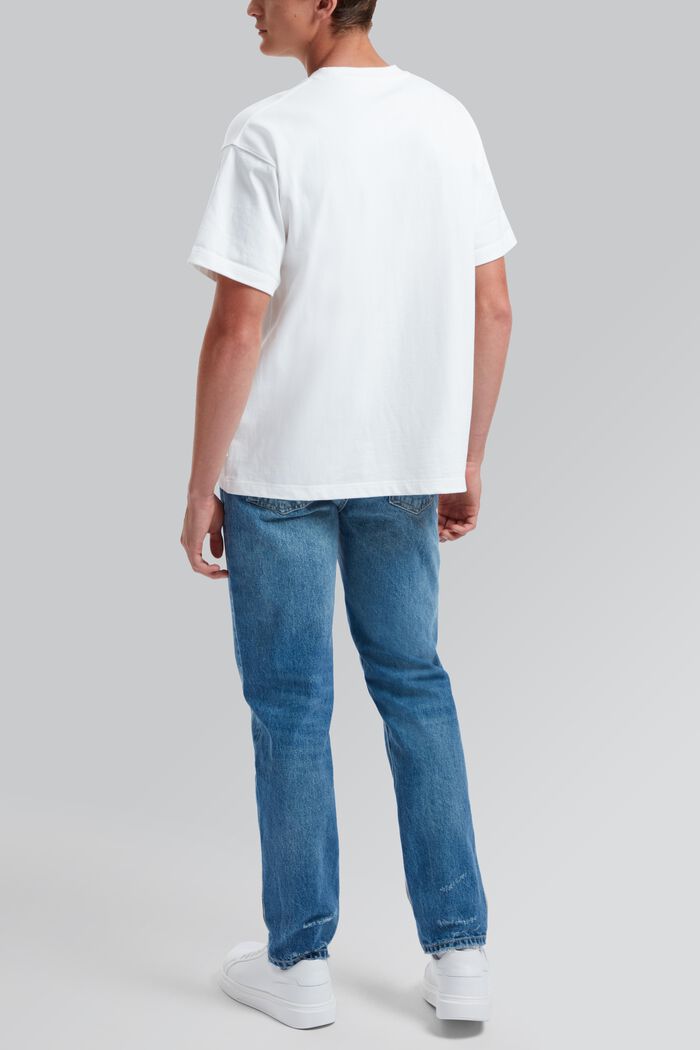 T-shirt med logotryck i unisexmodell, WHITE, detail image number 3