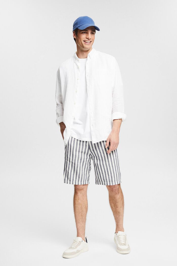 Med linneandel: randiga shorts, OFF WHITE, detail image number 1