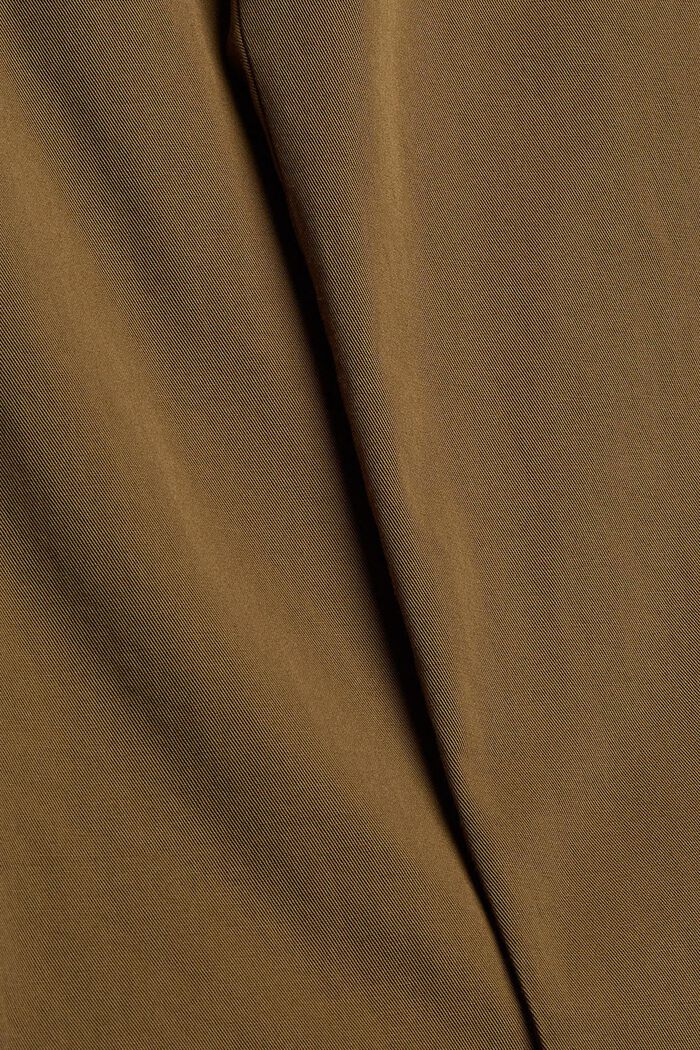 Byxa med linningsveck och skärp, pimabomull, KHAKI GREEN, detail image number 1