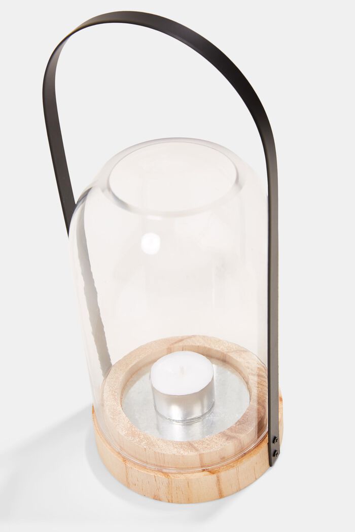 Ljuslykta i glas med metallhandtag 28 cm hög, NATURE, detail image number 2