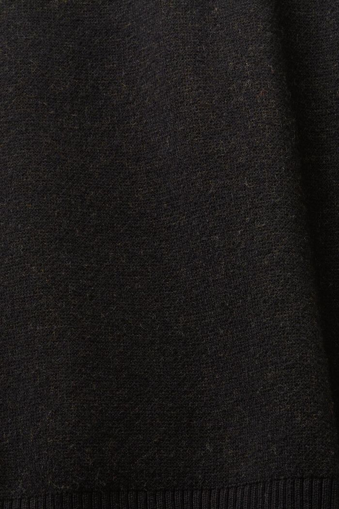 Stickad minikjol med jacquardblommor, BLACK, detail image number 5