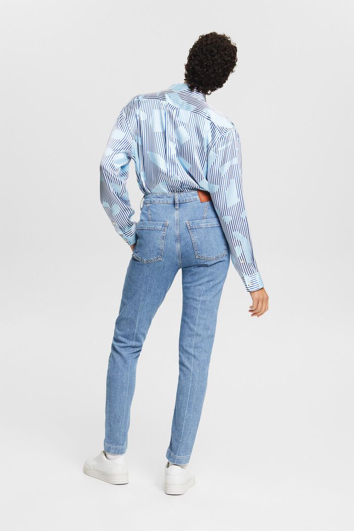 Jeans med smal passform och hög midja, BLUE LIGHT WASHED, detail image number 3