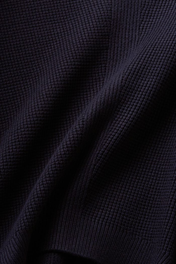 V-ringad tröja i mosstickning, NAVY, detail image number 4