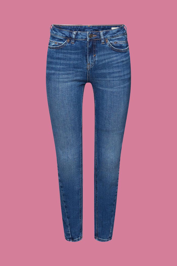 Smala jeans med medelhög midja, BLUE MEDIUM WASHED, detail image number 5
