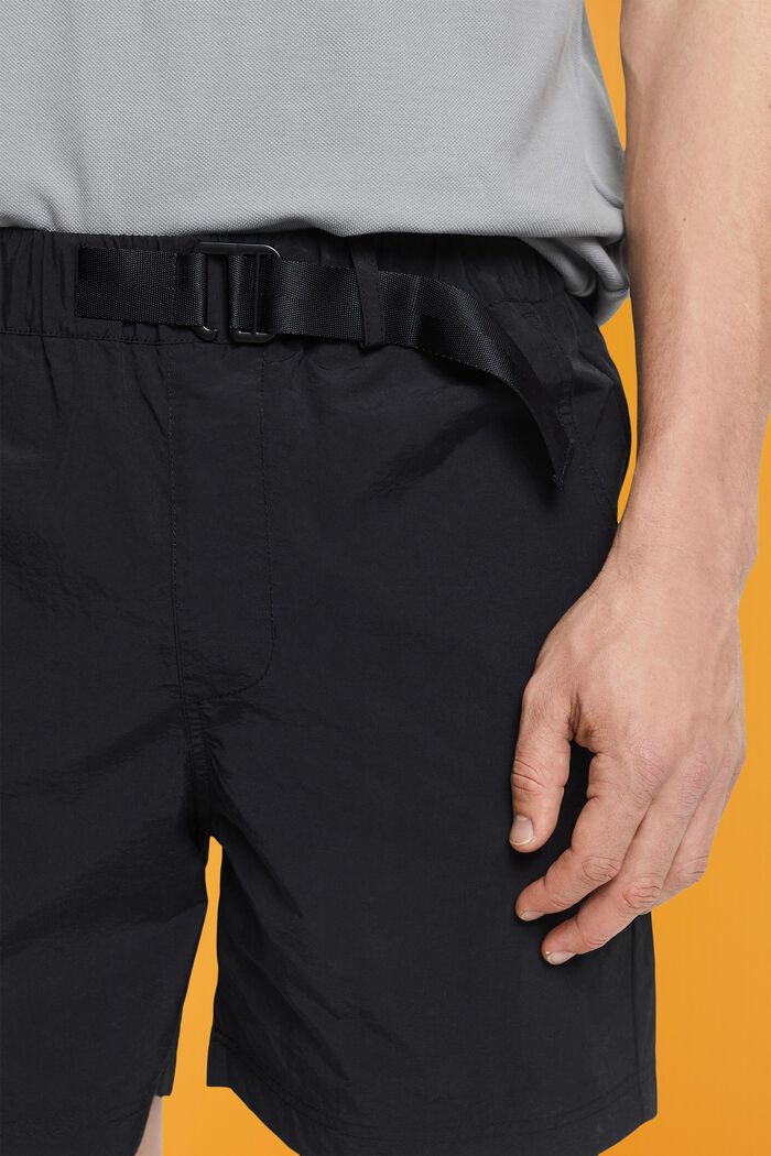Shorts med integrerat bälte, BLACK, detail image number 2