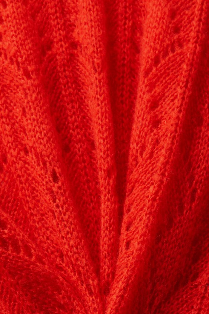 Hålstickad tröja i ullmix, RED, detail image number 5