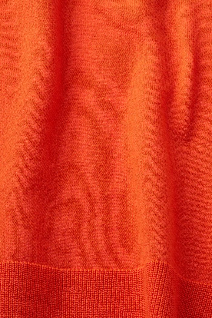 Kortärmad stickad tröja, ORANGE RED, detail image number 5