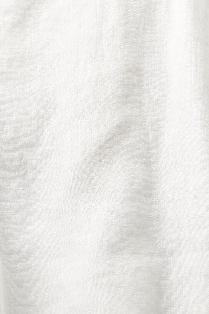 Ofärgade bermudashorts i linne, OFF WHITE, detail image number 6
