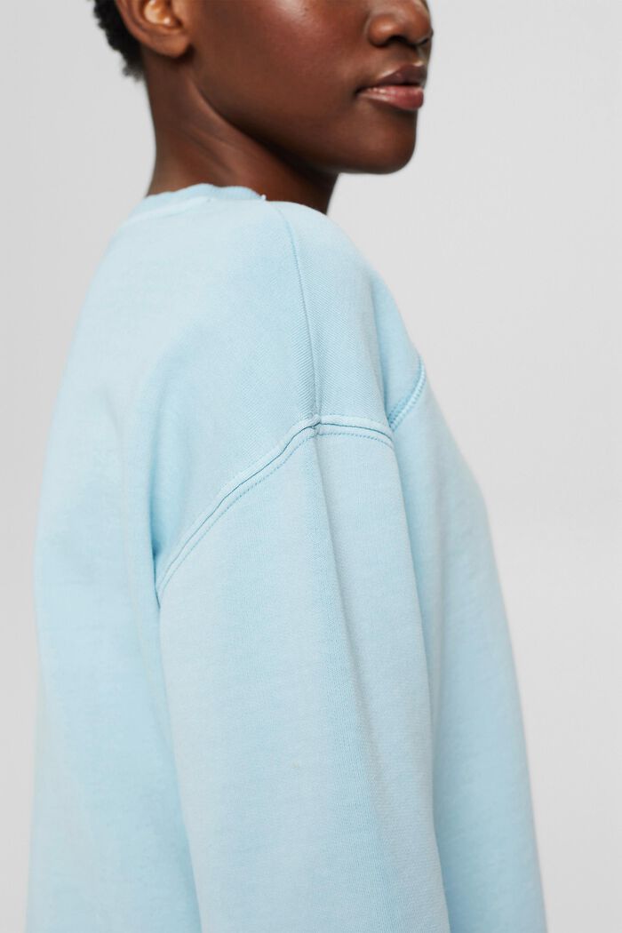 Sweatshirt i ren bomull, GREY BLUE, detail image number 0