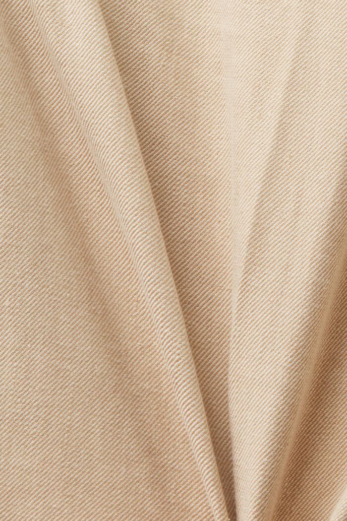 Byxa med smal passform i blandning av bomull och linne, KHAKI BEIGE, detail image number 5